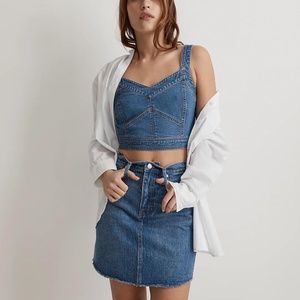 Madewell Denim Dolphin-Hem Mini Skirt in Harwell Wash - Size 28